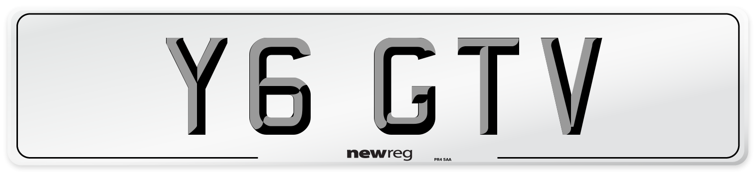 Y6 GTV Number Plate from New Reg